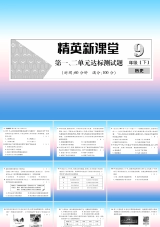 九年级历史下册 第1、2单元 达标测试卷课件 新人教版 课件
