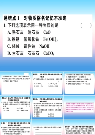 九年级化学下册 第十单元 酸和碱易错强化训练习题课件 (新版)新人教版 课件