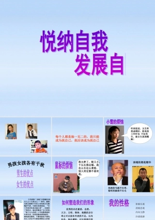 七年级政治上册 第八课正视自我成就自我第二课时悦纳自我课件 沪科版 课件