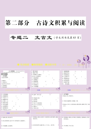 中考语文复习 第二部分 古诗文积累与阅读 专题二 文言文(五)(岳阳楼记)课件