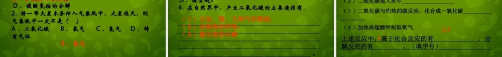 九年级化学上册 第2章 第2节 奇妙的二氧化碳课件 (新版)沪教版 课件