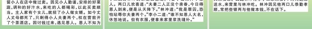 (黄冈专版)九年级语文上册 第六单元 名著导读(水浒传)作业课件 新人教版 课件