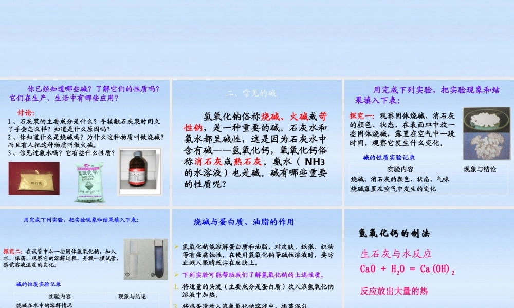 九年级化学 72常见的酸和碱课件2沪教版 课件