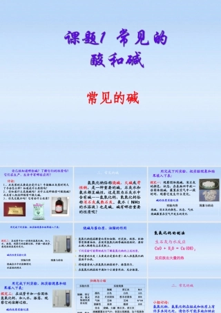 九年级化学 72常见的酸和碱课件2沪教版 课件