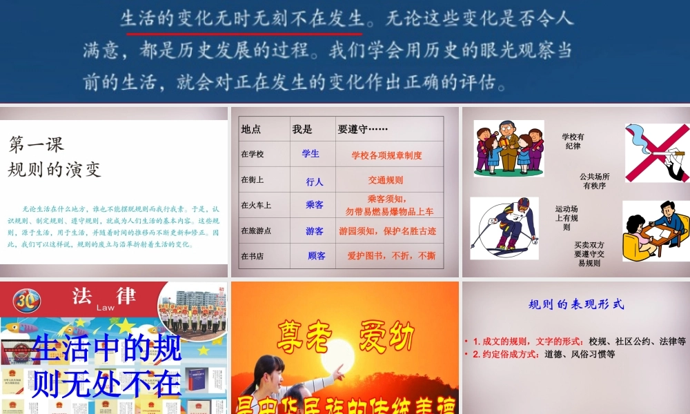 七年级历史与社会下册 第七单元 第1课 规则的演变课件2 人教版 课件