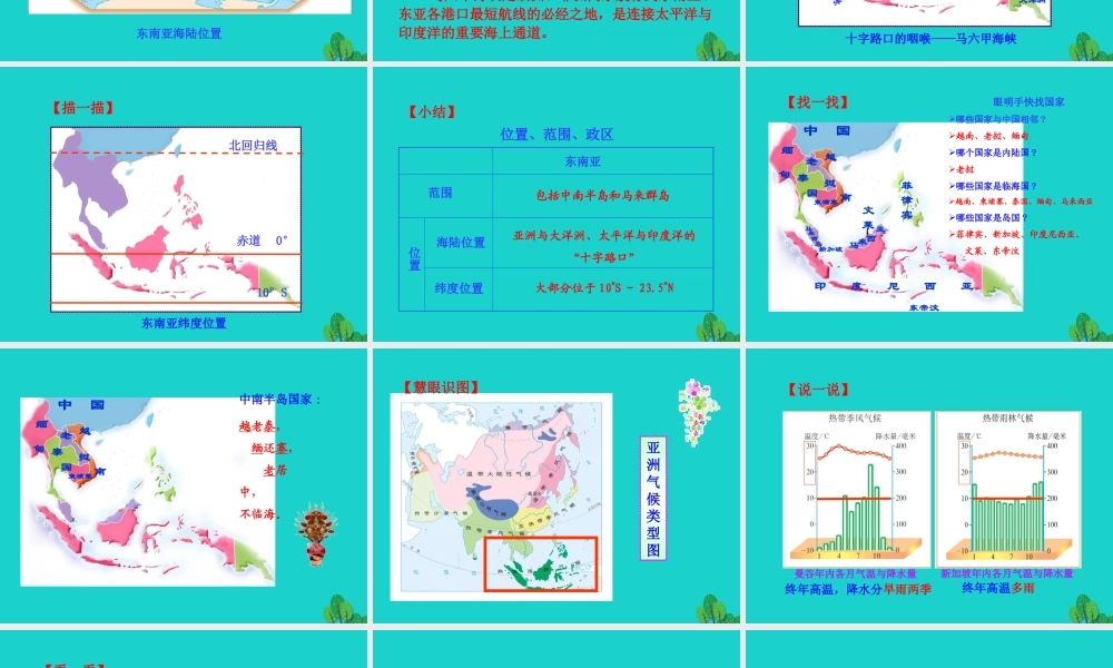 七年级地理下册 第七章 第二节 东南亚(一 十字路口的位置 热带气候与农业生产)课件 七年级地理下册 第七章 第二节 东南亚课件+素材(新版)新人教版