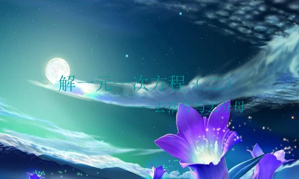 七年级数学上册 3.3 解一元一次方程二 人教新课标版课件 人教新课标版 课件