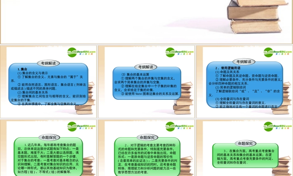 1章1课时 高三数学高考一轮课件-数学优化方案(理科)--第一章 集合的概念及运算人教A版 高三数学高考一轮课件-数学优化方案(理科)--第一章 集合的概念及运算人教A版