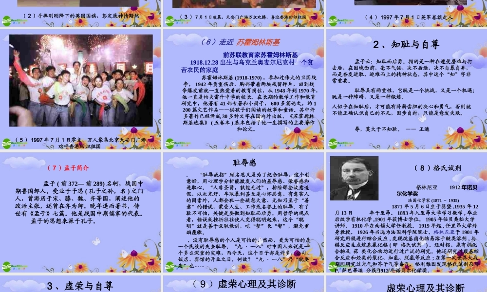 七年级政治下学期自尊是人人都需要的(3)课件 人教新课标版 课件