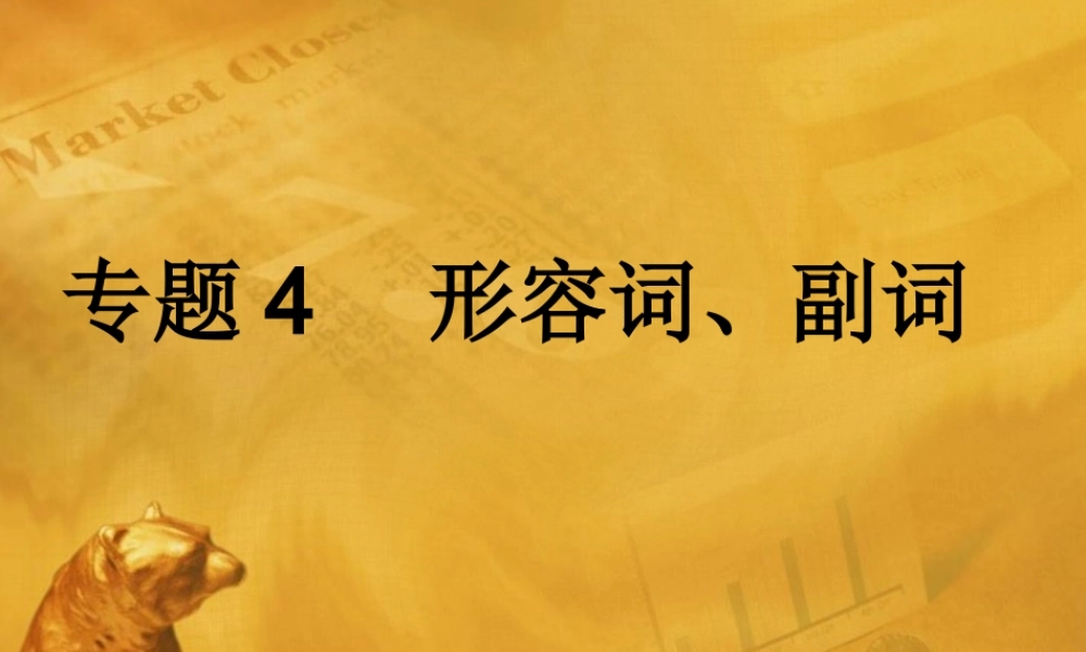 中考英语语法考点专题复习4 形容词、副词课件