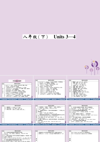 (贵阳专版)中考英语总复习 第1部分 教材知识梳理篇 八下 Units 3 4(精讲)课件