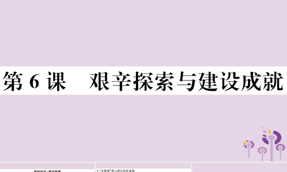 (玉林专版)八年级历史下册 第二单元 社会主义制度的建立与社会主义建设的探索 第6课 艰辛探索与建设成就习题课件 新人教版 课件