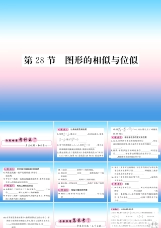 (课标版通用)中考数学一轮复习 第7章 图形与变换 第28节 图形的相似与位似习题课件