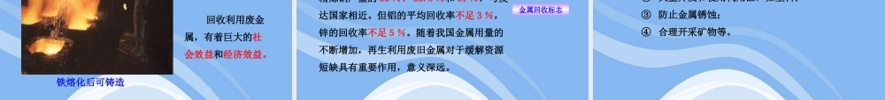 九年级化学上册 第三节 金属的防护和回收同步授课课件 沪教版 课件