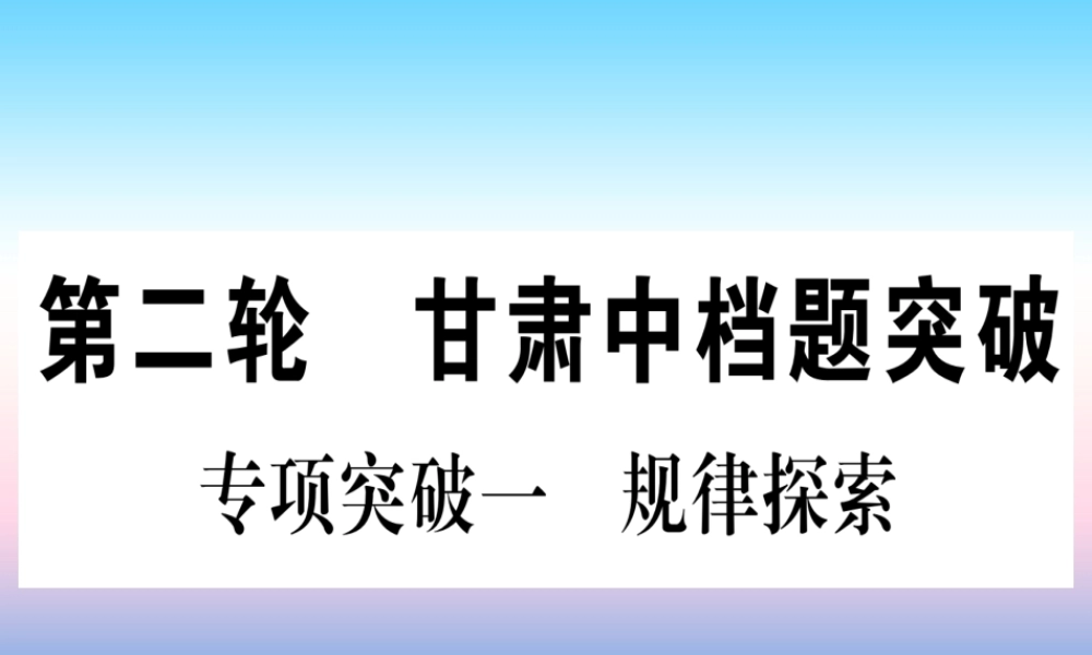(甘肃专用)中考数学 第二轮 中档题突破 专项突破1 规律探索作业课件