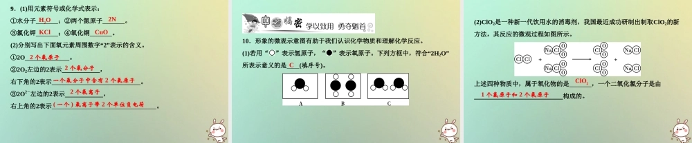 九年级化学上册 第4单元 自然界的水 课题4 化学式与化合价 第1课时 化学式作业课件 (新版)新人教版 课件