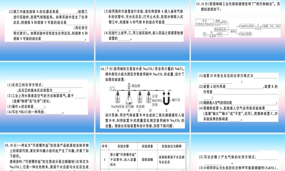 九年级化学下册 第十一单元 盐 化肥检测卷习题课件 新人教版 课件