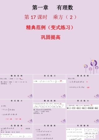 七年级数学上册 第一章 有理数 第17课时 乘方(2)(课堂本)课件 (新版)新人教版 课件