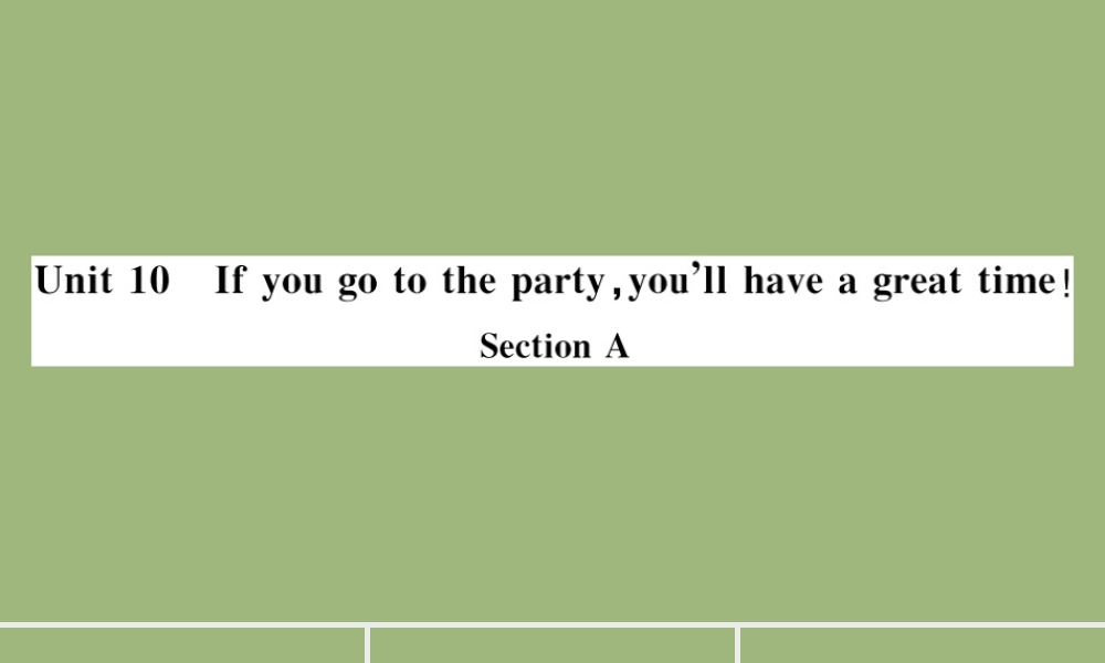 (江西专版)八年级英语上册 Unit 10 If you go to the party，you ll have a great time Section A作业课件 (新版)人教新目标版 课件