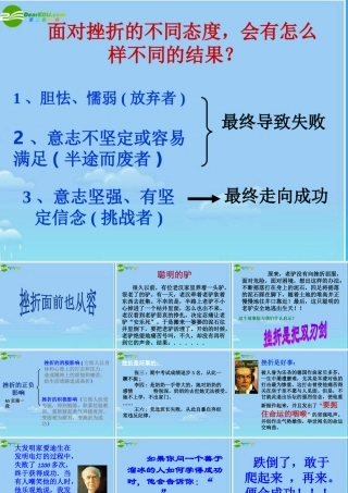 七年级政治下册 挫折面前也从容课件 人教新课标版 课件