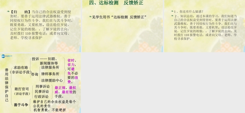 七年级政治下册 第八课 第二框 善用法律保护自己课件 新人教版 课件