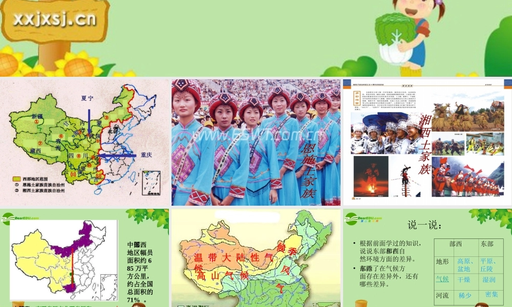 七年级历史与社会上册 东西部差异显著课件 人教新课标版 课件