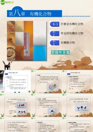 九年级化学 第八章第一节(什么是有机化合物)课件 沪教版 课件