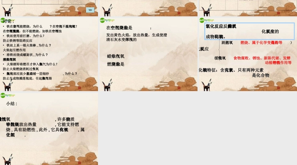 九年级化学 第三节性质活泼的氧气课件 鲁教版 课件