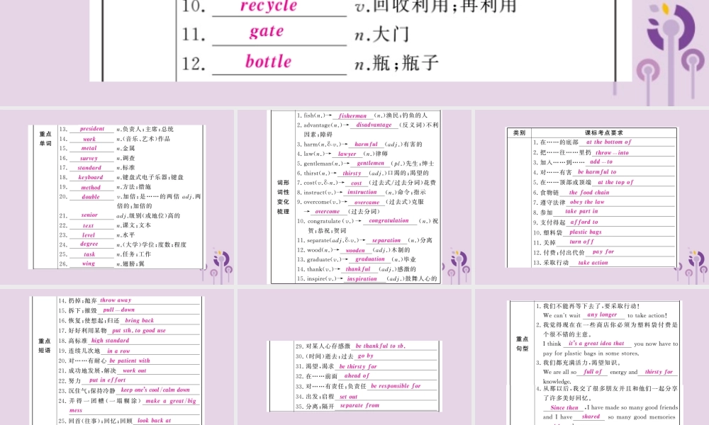 中考英语复习 第一篇 教材过关 九全 第22课时 Units 13 14课件