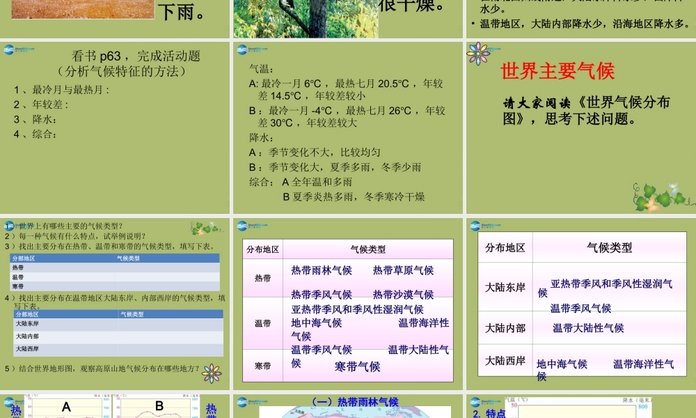 七年级地理上册 3.4 世界的气候课件1(新版)新人教版 课件