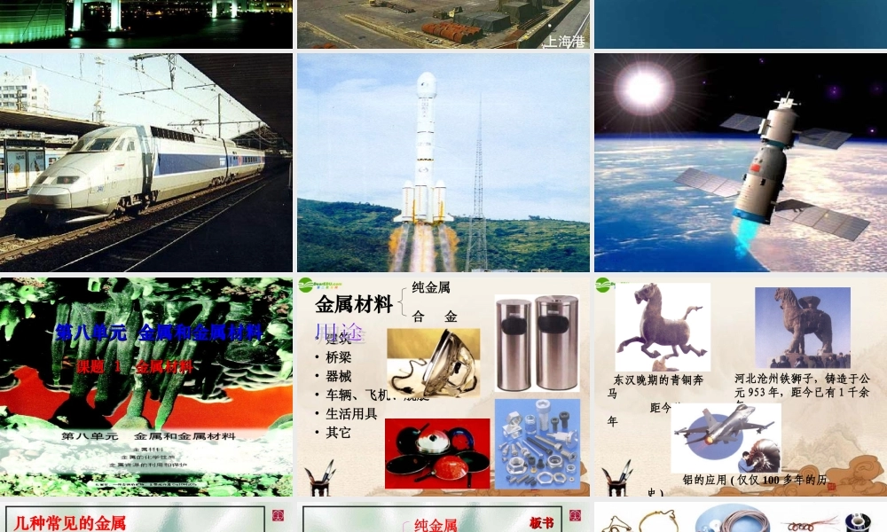 九年级化学下册 第八单元课题1金属材料课件 人教新课标版 课件