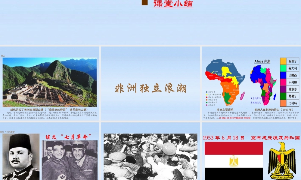九年级历史下册 世界现代史第五学习主题第17课非洲独立浪潮和拉丁美洲国家维护主权的斗争课件 川教版 课件