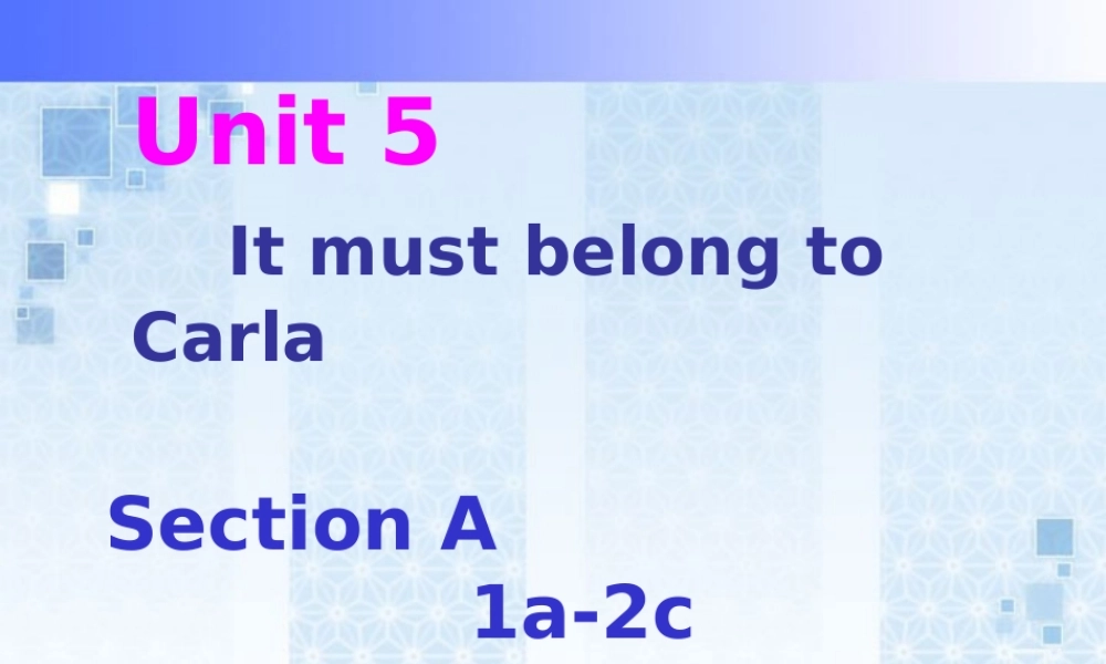 Uni5 It must belong to Carla九年级英语课件