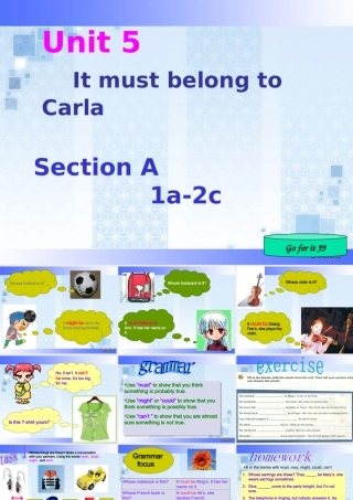Uni5 It must belong to Carla九年级英语课件