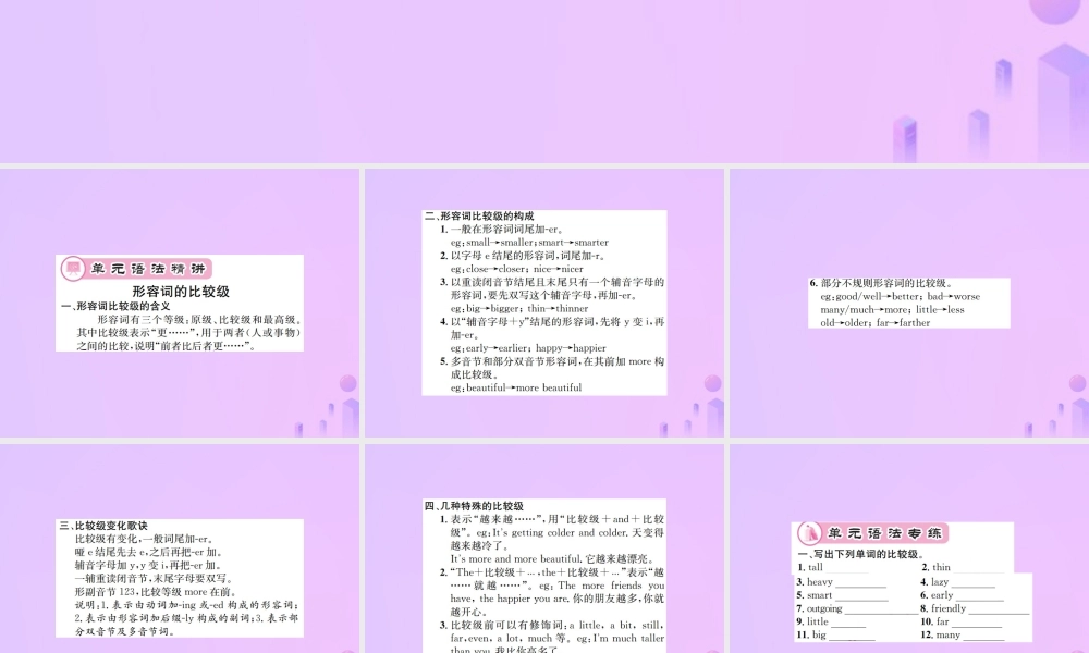 八年级英语上册 Unit 3 I am more outgoing than my sister语法精讲专练习题课件 (新版)人教新目标版 课件