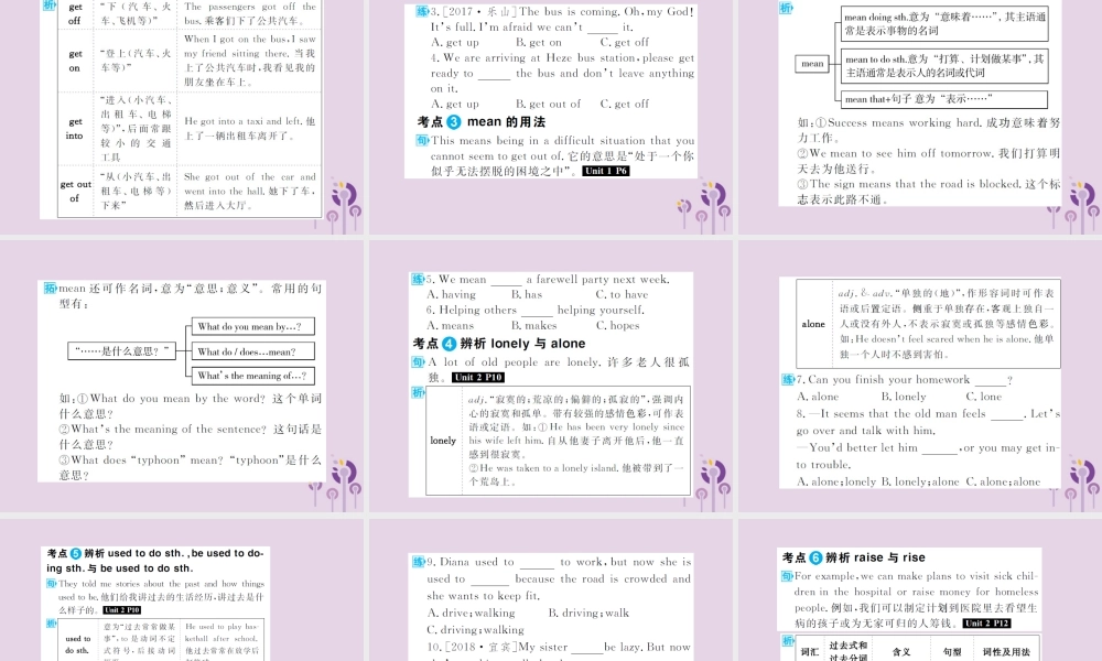 中考英语总复习 第一部分 系统复习 成绩基石 八下 第12讲 Unit 1 2课件