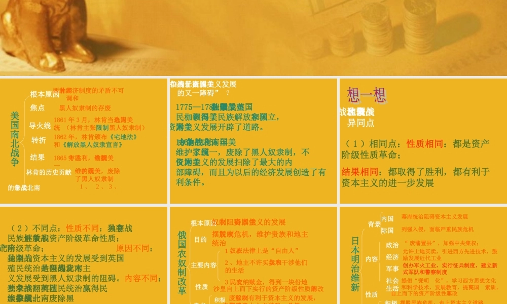 九年级历史上册 第八单元(资产阶级统治的巩固与扩大)课件 华东师大版 课件