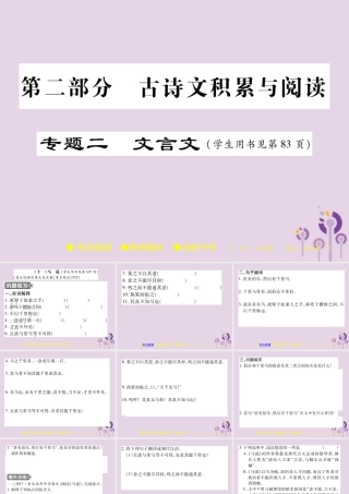 中考语文复习 第二部分 古诗文积累与阅读 专题二 文言文(十一)(马说)课件