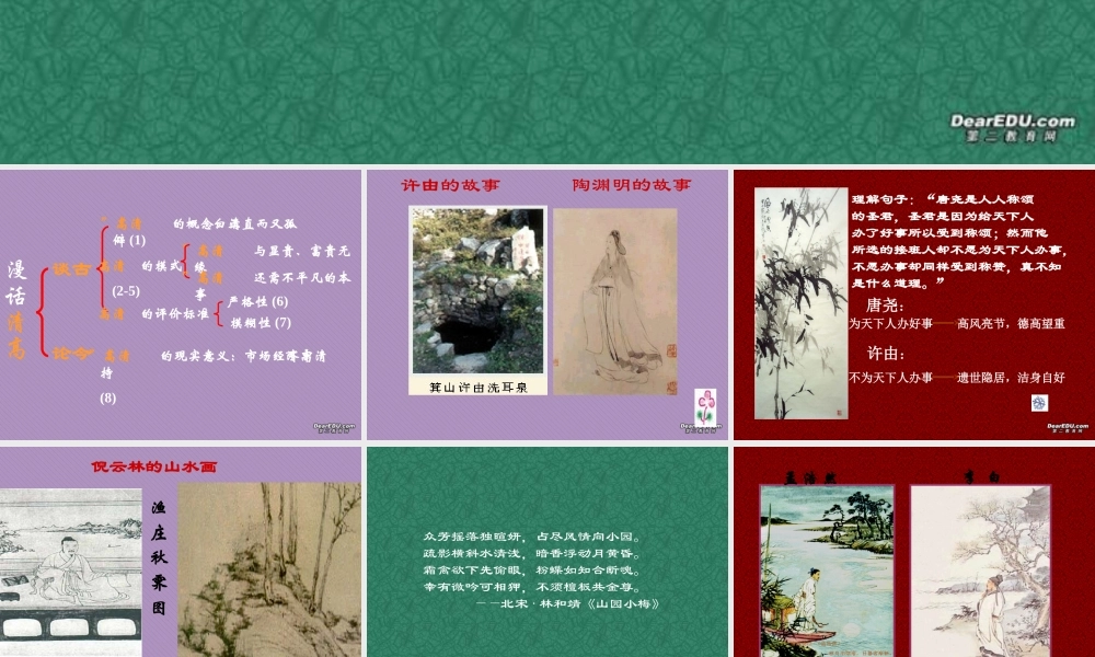 5 高二语文漫话清高 教学课件集一 人教版 高二语文漫话清高 教学课件集一 人教版