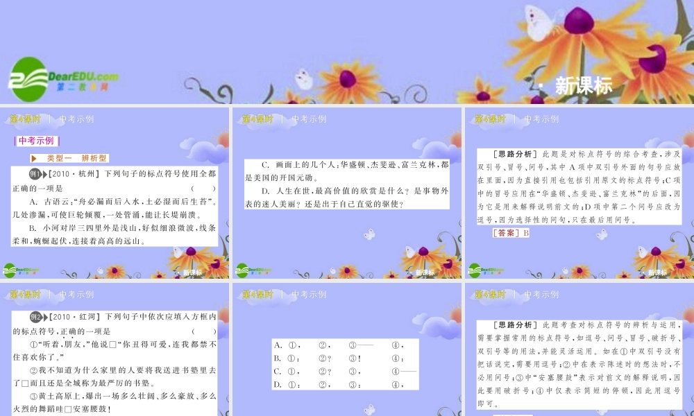 中考语文复习方案 ( 标点符号)课件 人教新课标片 课件