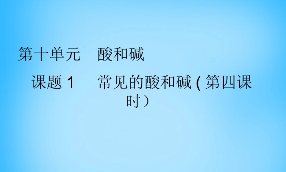九年级化学下册 101 常见的酸和碱课件 (新版)新人教版 课件