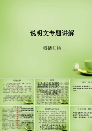 中考语文 说明文概括专题课件