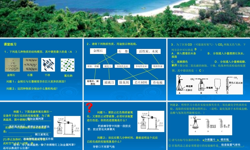 九年级化学碳及其化合物课件人教版 课件
