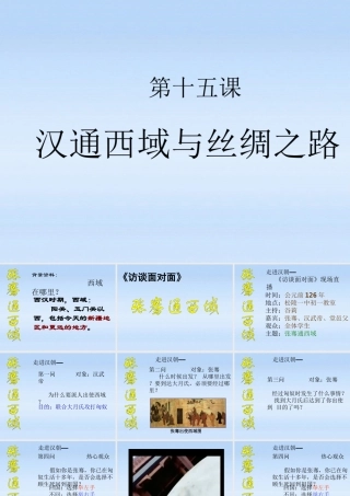 七年级历史上册 第十五课汉通西域与丝绸之路课件 人教新课标版 课件