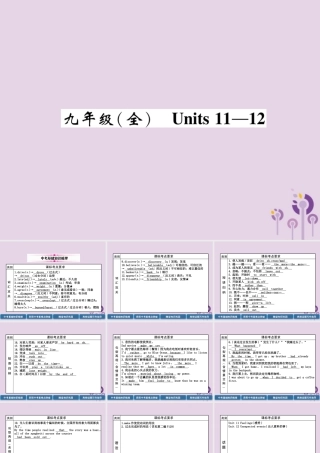 (贵阳专版)中考英语总复习 第1部分 教材知识梳理篇 九全 Units 11 12(精讲)课件