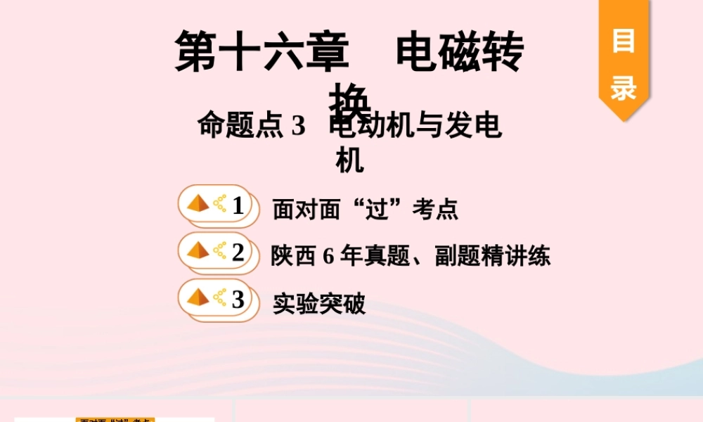 中考物理一轮复习 基础考点一遍过 第十六章 电磁转换 命题点3 电动机与发电机课件