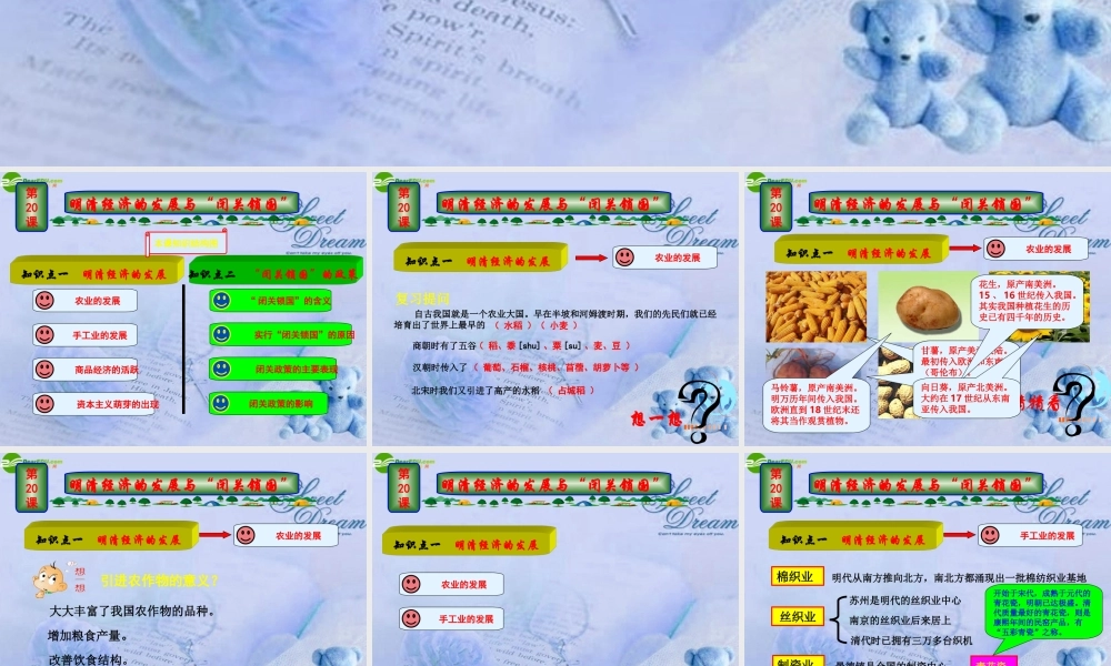 七年级历史下册 第清经济的发展与 闭关锁国 课件 人教新课标版 课件