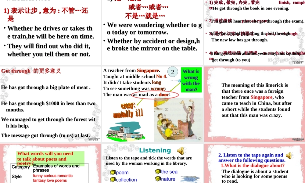 unit 4 Warming-up, Listening and Speaking 新课标 人教版 课件