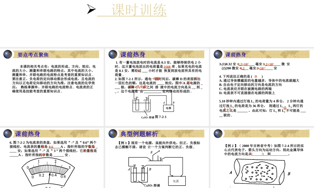 中考物理专题复习 电流 课件