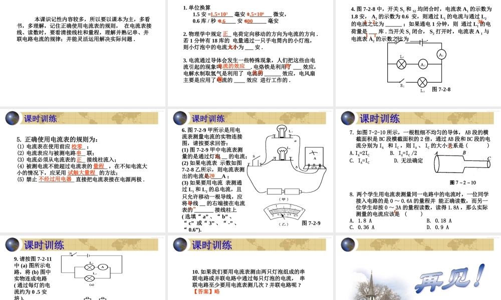 中考物理专题复习 电流 课件